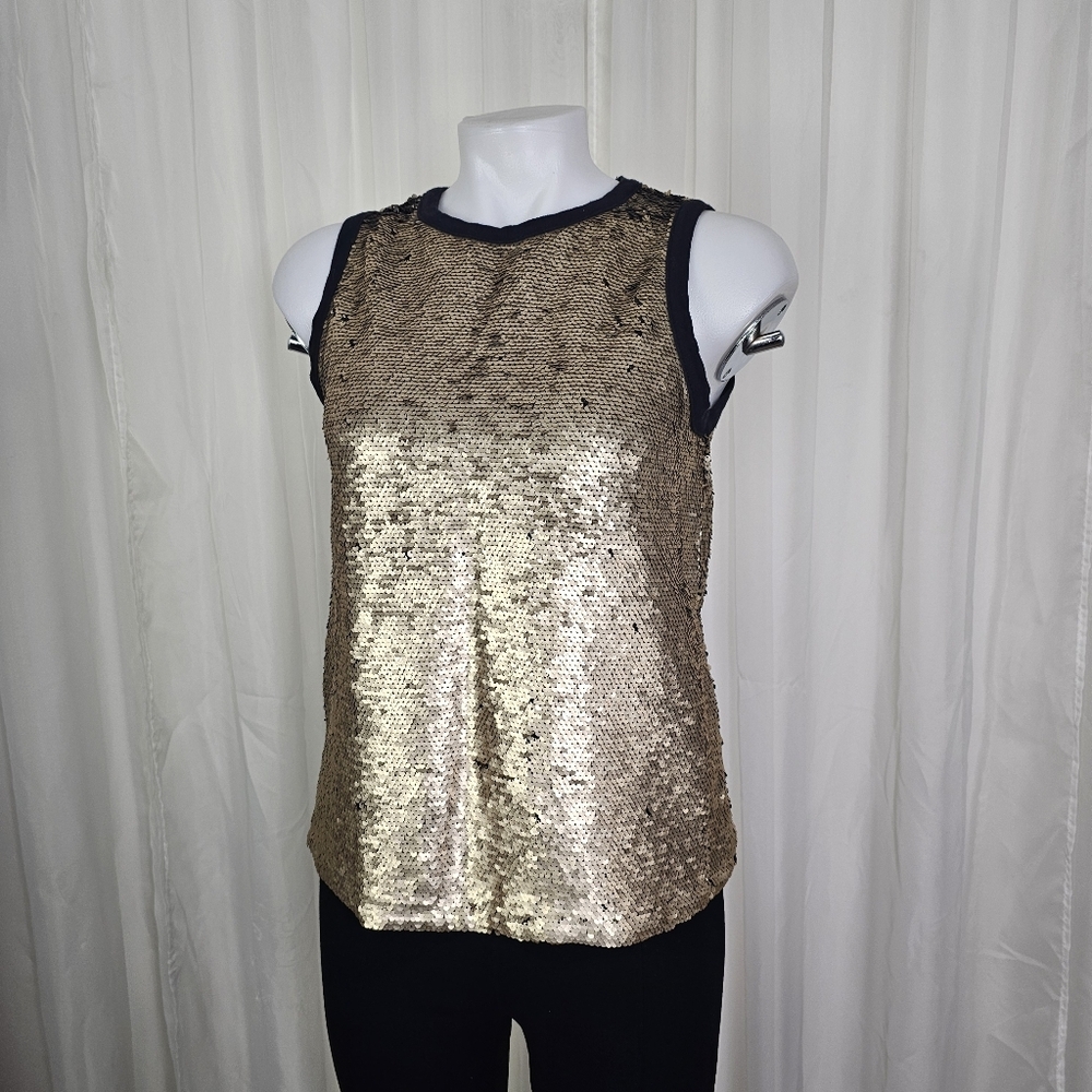 Gold Sequin Sleeveless Top